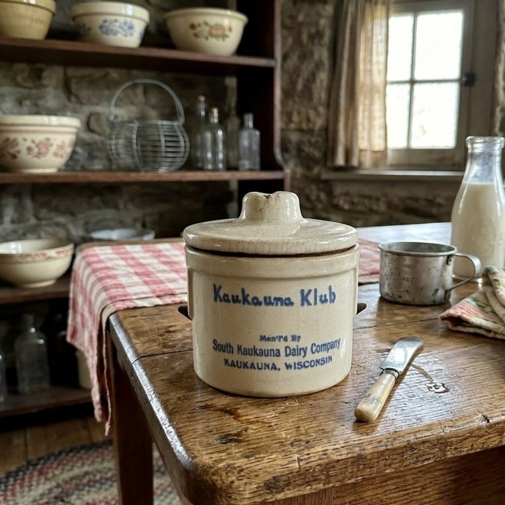Vintage Kaukauna Klub Cheese Crock South Kaukauna Dairy Co Wisconsin Stoneware